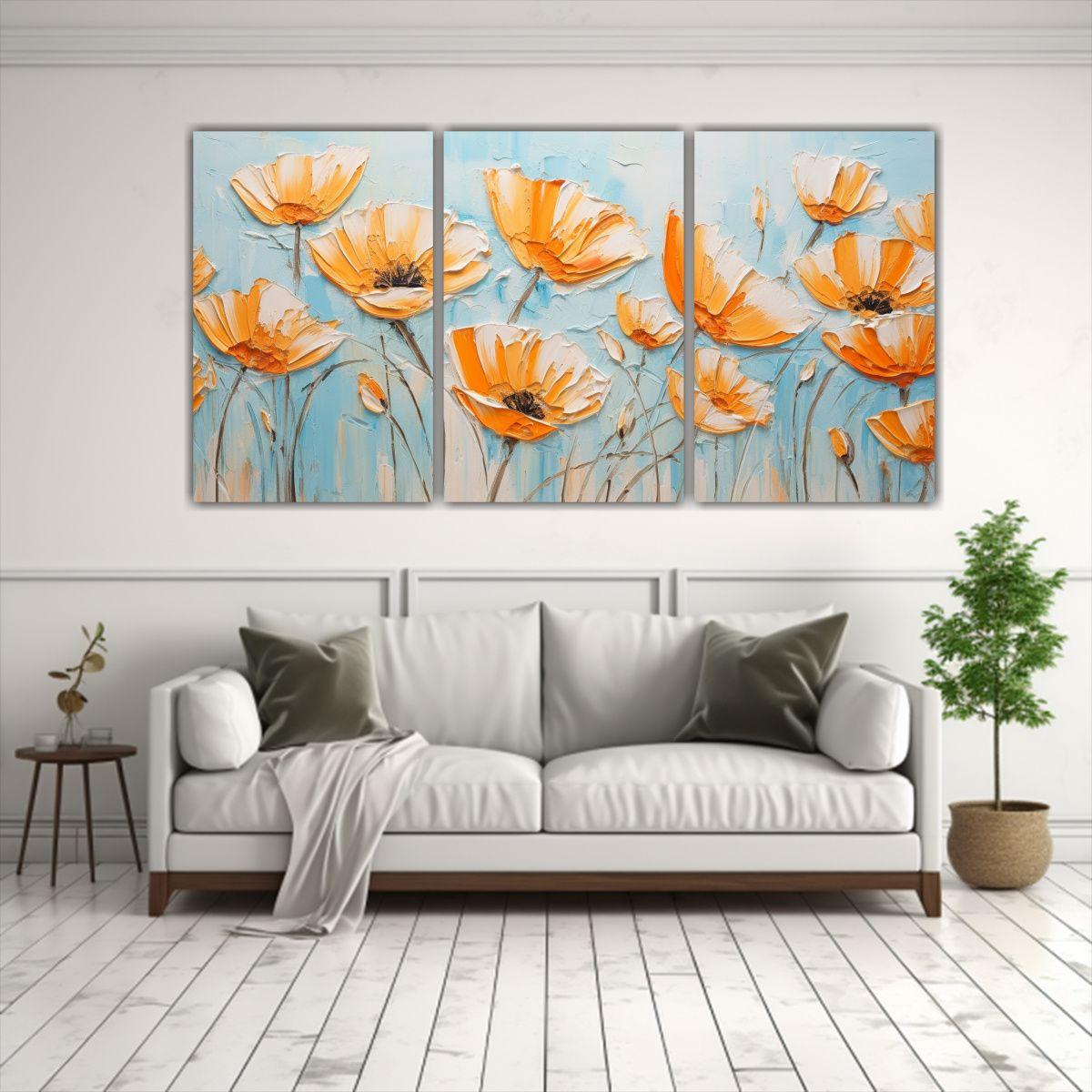 Set 3 Lienzos De Tela Diseño Culturar A Orange 240x120 Cm-2