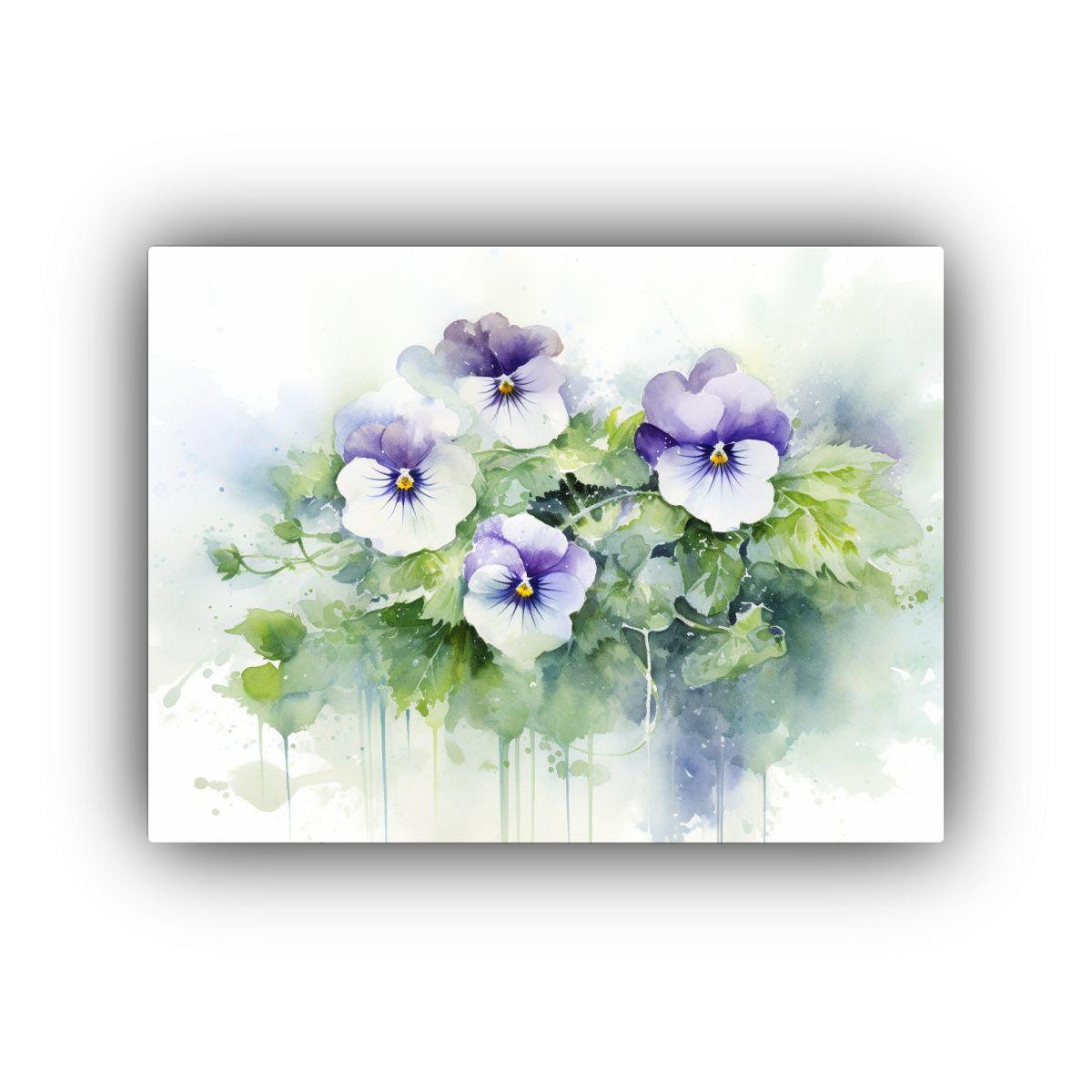 Cuadro Belleza Violets Verde Y Blanco Abstracto 50x40cm-0