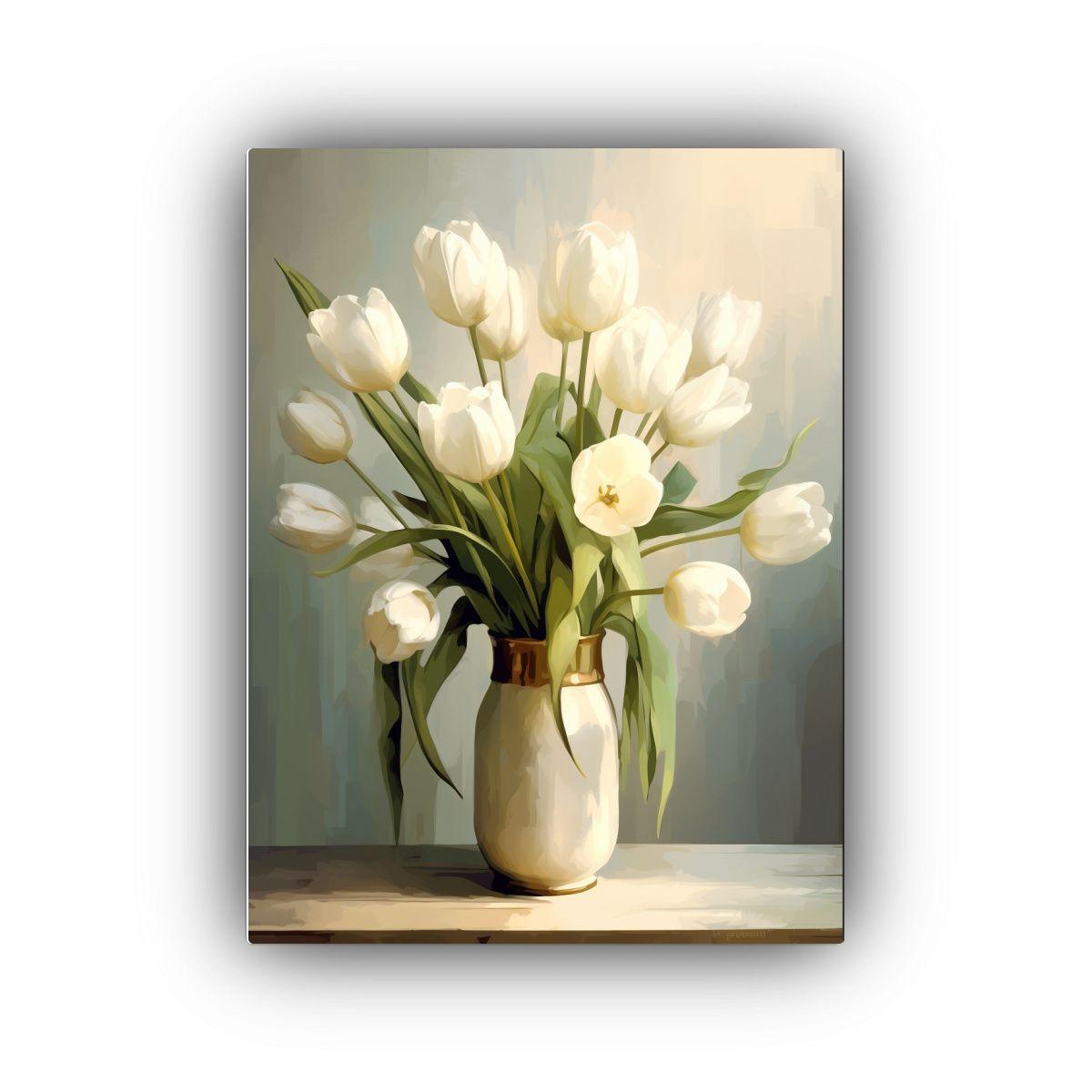Pintura Decorativa Estilo Onírico, Tulipanes 80x120cm-0