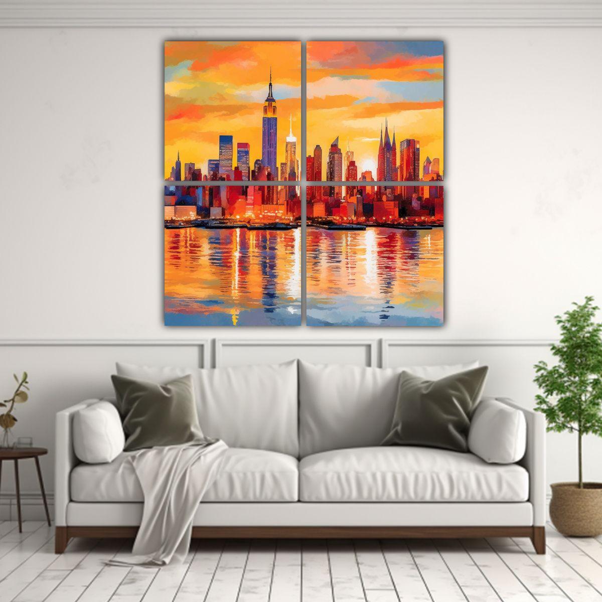 Pintura Decorativa Cuatro Artes Amanecer Nueva 40x40 Cm-2