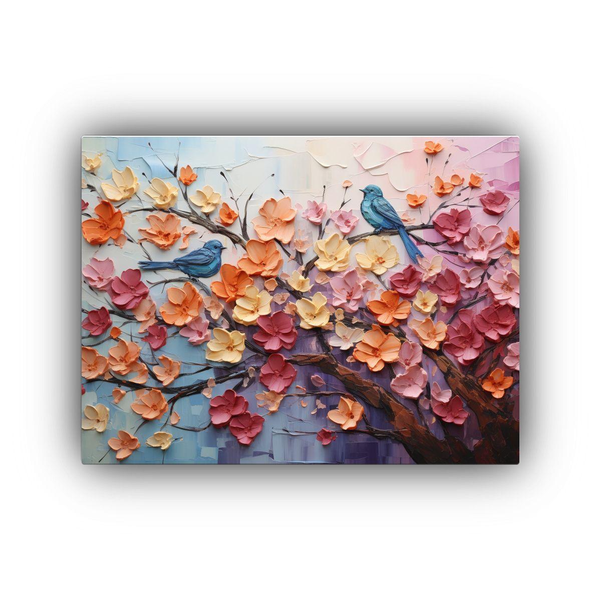 Pintura De Linden Flowers En Lienzo Estilo Decorativo. 50x40cm-0