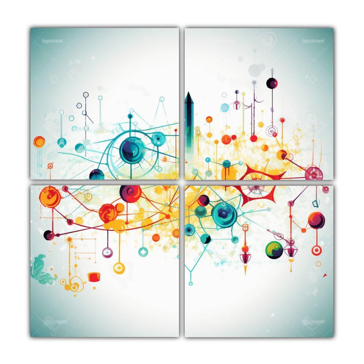 Cuadro De Pared Científico En Colores 140x140 Cm-0
