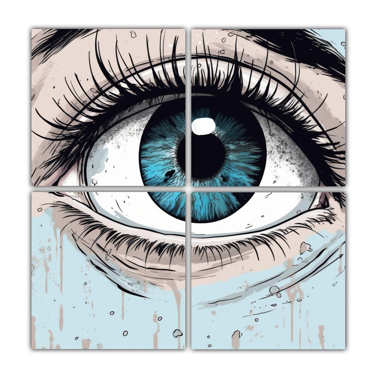 Pinturas Decorativas De Lienzo Impreso: Ojos 40x40 Cm-0