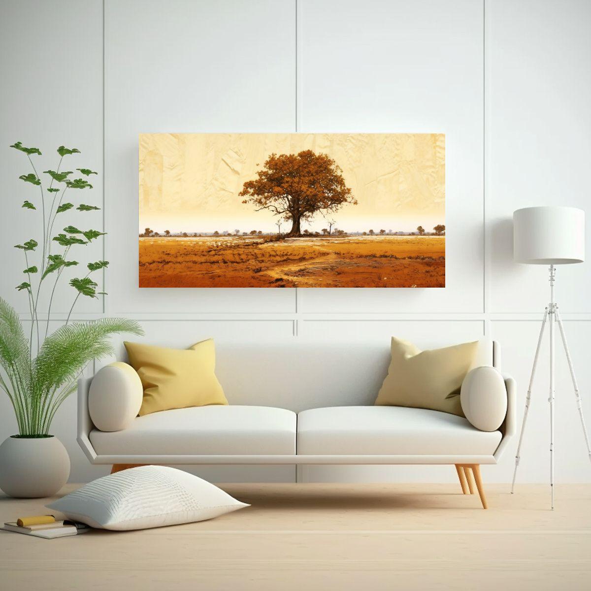 Pintura En Bastidor De árbol Creciendo En Campo 120x60cm-2