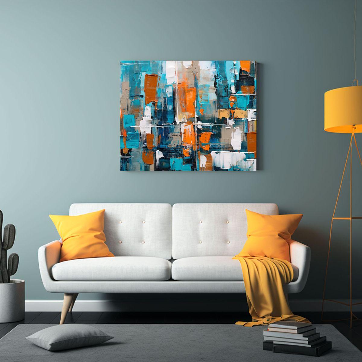 Pintura Vintage De Arte Urbano: Ciudad En Estilo Clásico. 65x50cm-2