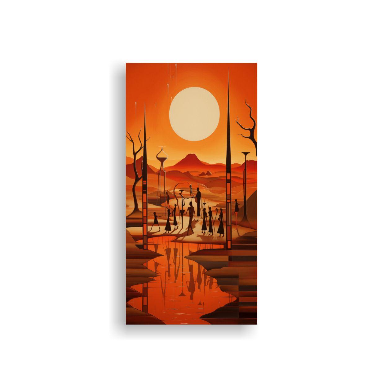 Pintura Abstracta De Una Antigua Representación 50x100cm-0