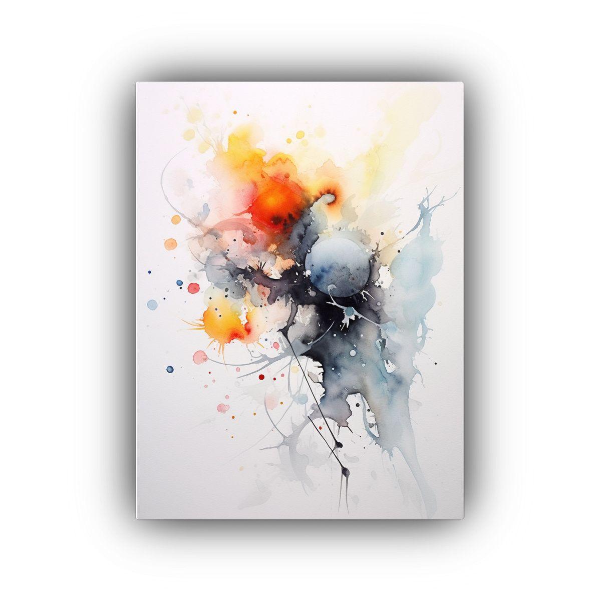Pintura Abstracta Elegante En Acuarela En Fondo 50x75cm-0