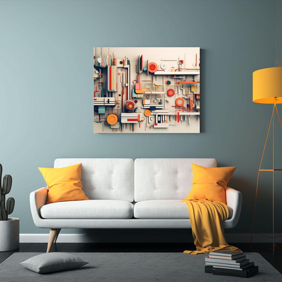 Pinturas Abstractas Para Decoración De Oficina 90x60cm-2