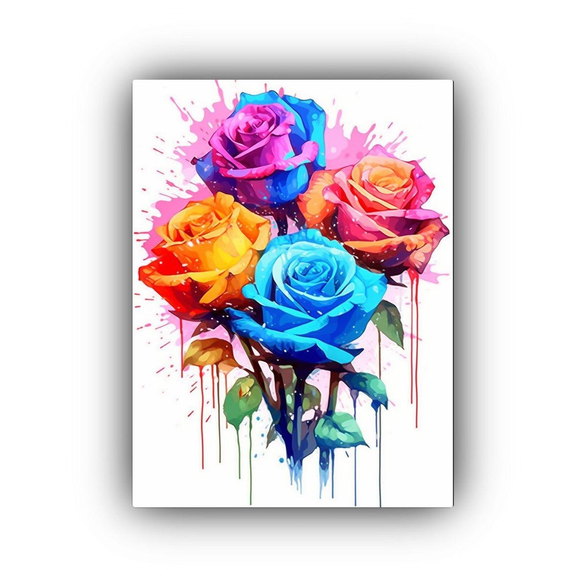 Lienzo De Tela Concepto Calidez Tres Rosas 50x65cm-0