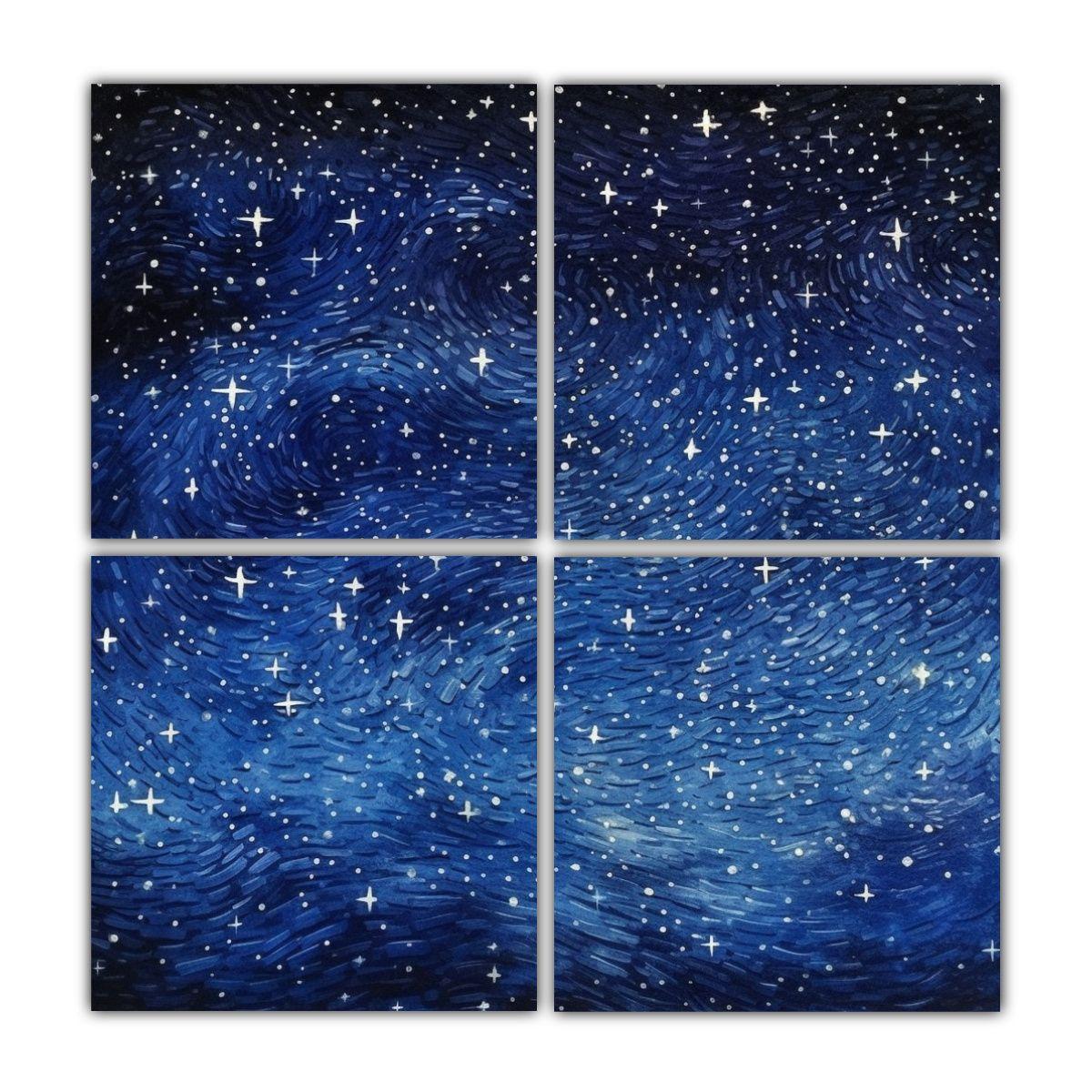 Cuatro Lienzos De Tela Inspirador Con La 60x60 Cm-0