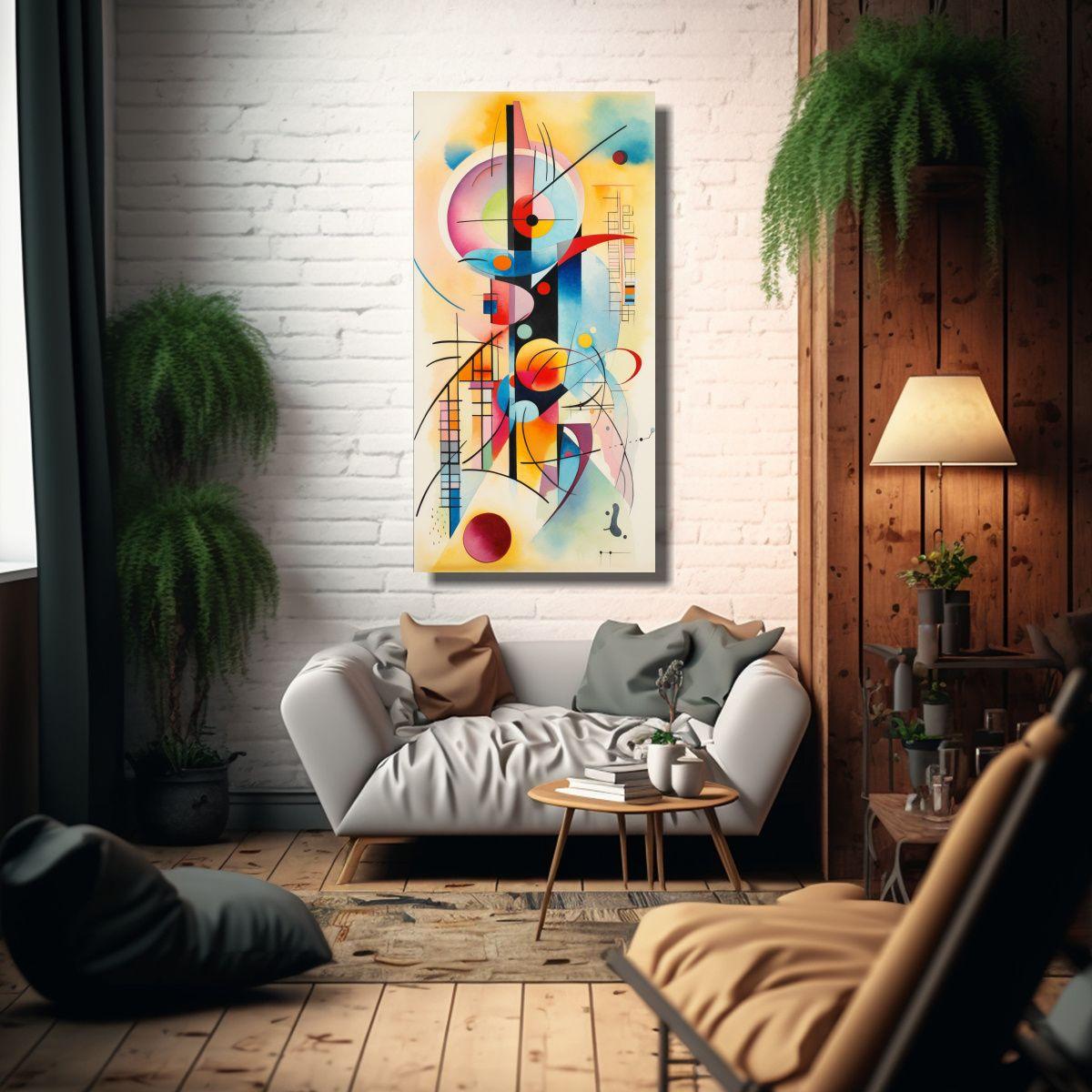 Cuadro Inspirador Esquema Acuarela Abstracta 80x160cm-2