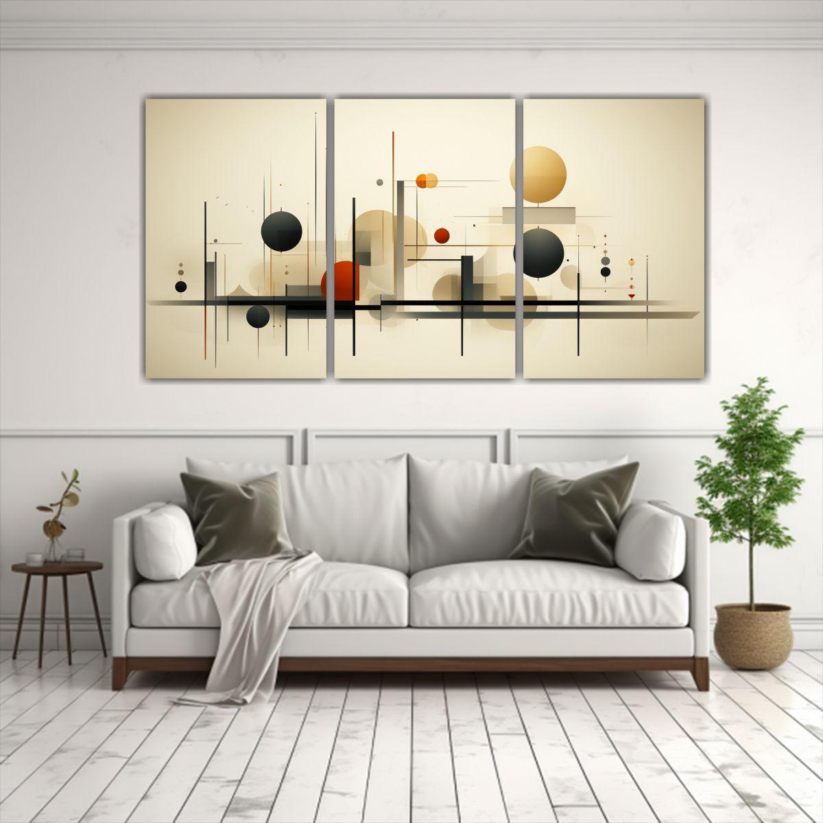 Conjunto De 3 Telas En Bastidor Decorativo 150x75 Cm-2