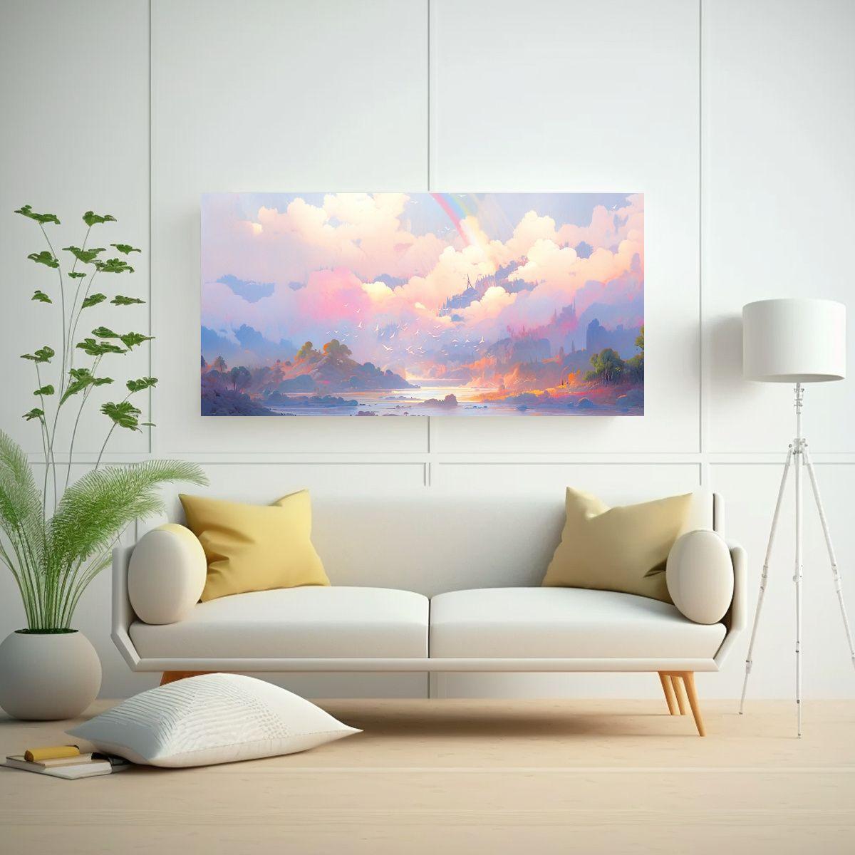Cuadro En Bastidor Cuadro Impactante Paisaje 140x70cm-2