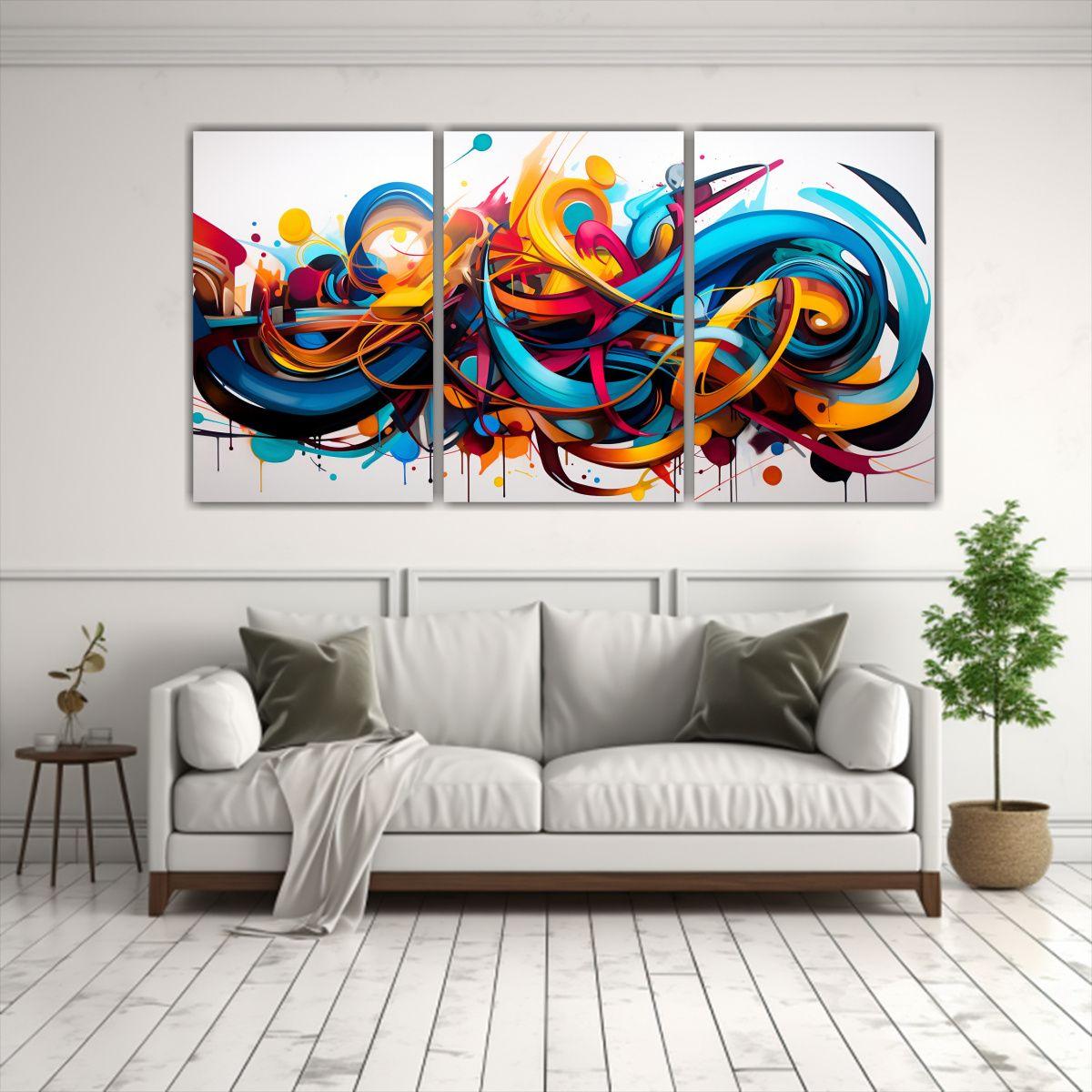 Pinturas De Pared Vanguardia Abstracta, Fusión 120x60 Cm-2
