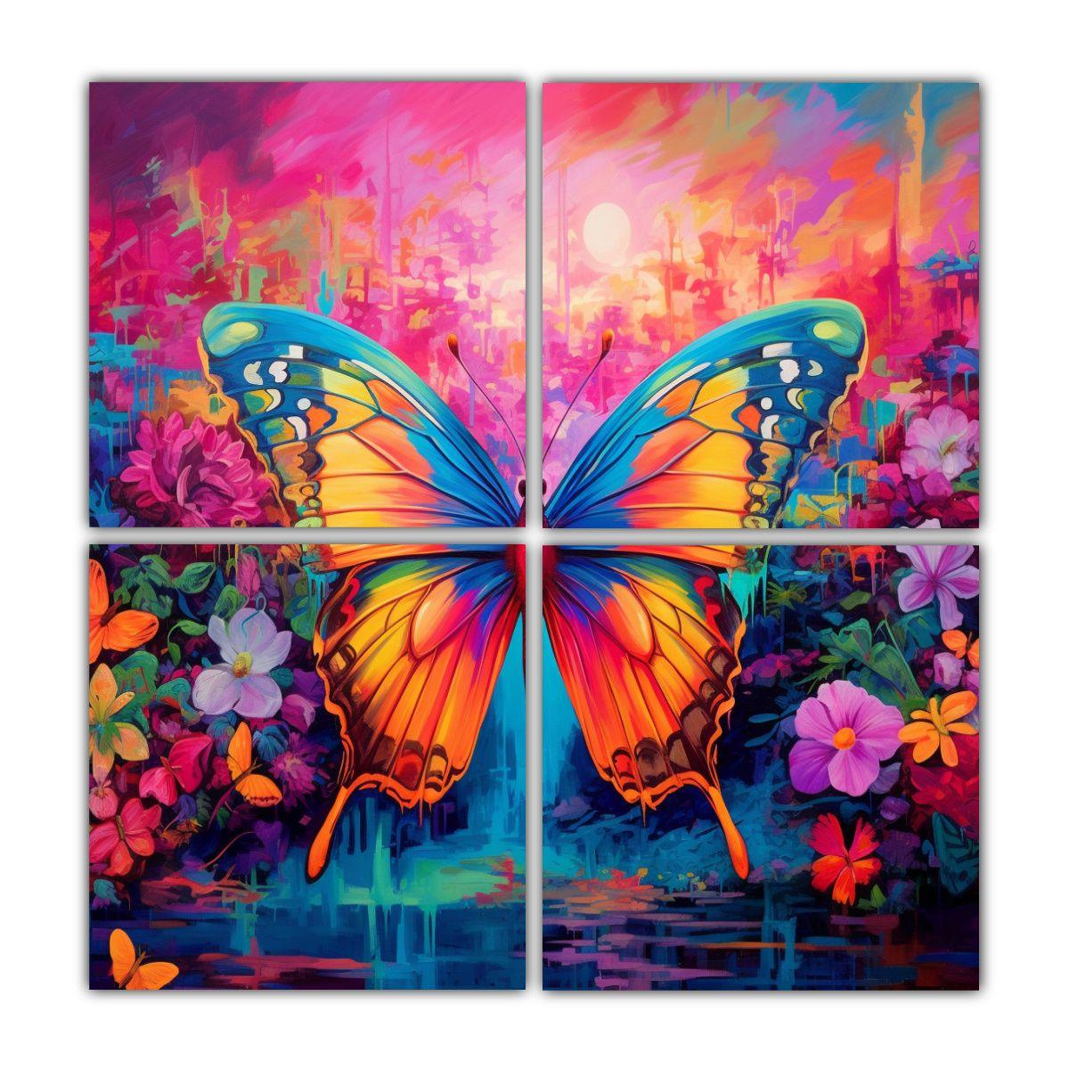 Cuadro Decorativo 4 Composiciones Inspiracion 40x40 Cm-0