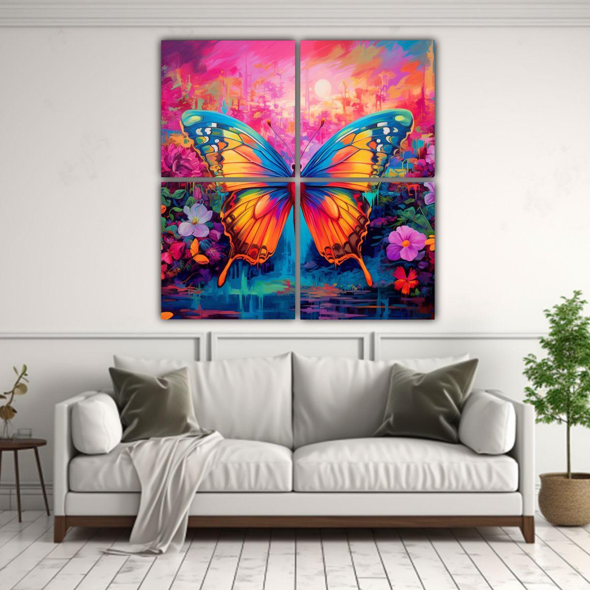 Cuadro Decorativo 4 Composiciones Inspiracion 40x40 Cm-2