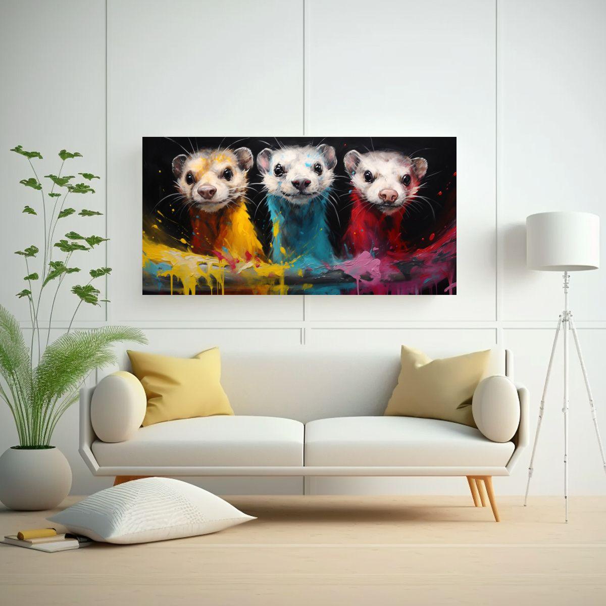 Pintura Al Estilo óleo Detallada Estilo Colorido  100x50cm-2