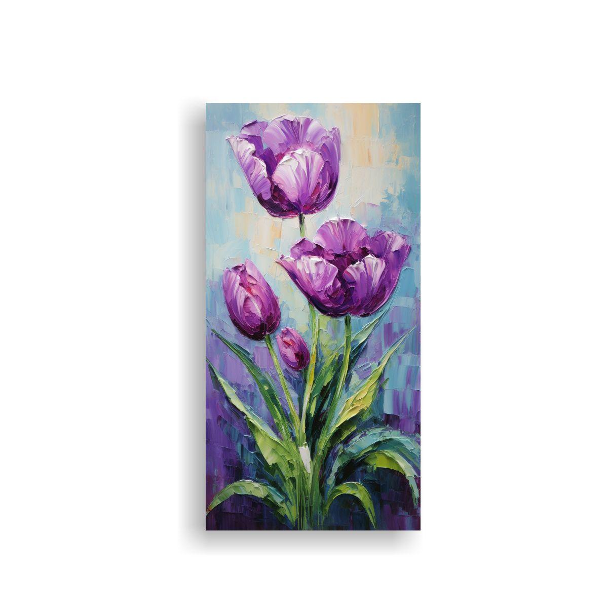 Tela Bastidor Dibujo Alegre Pintura Lila 30x60cm-0