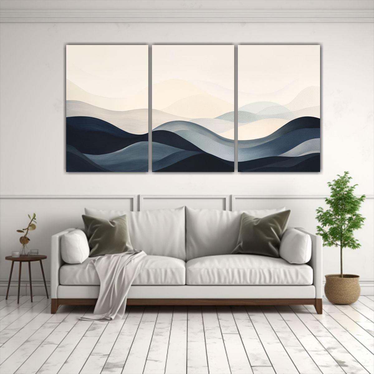 Conjunto De 3 Telas En Bastidor Tema Estilo 120x60 Cm-2