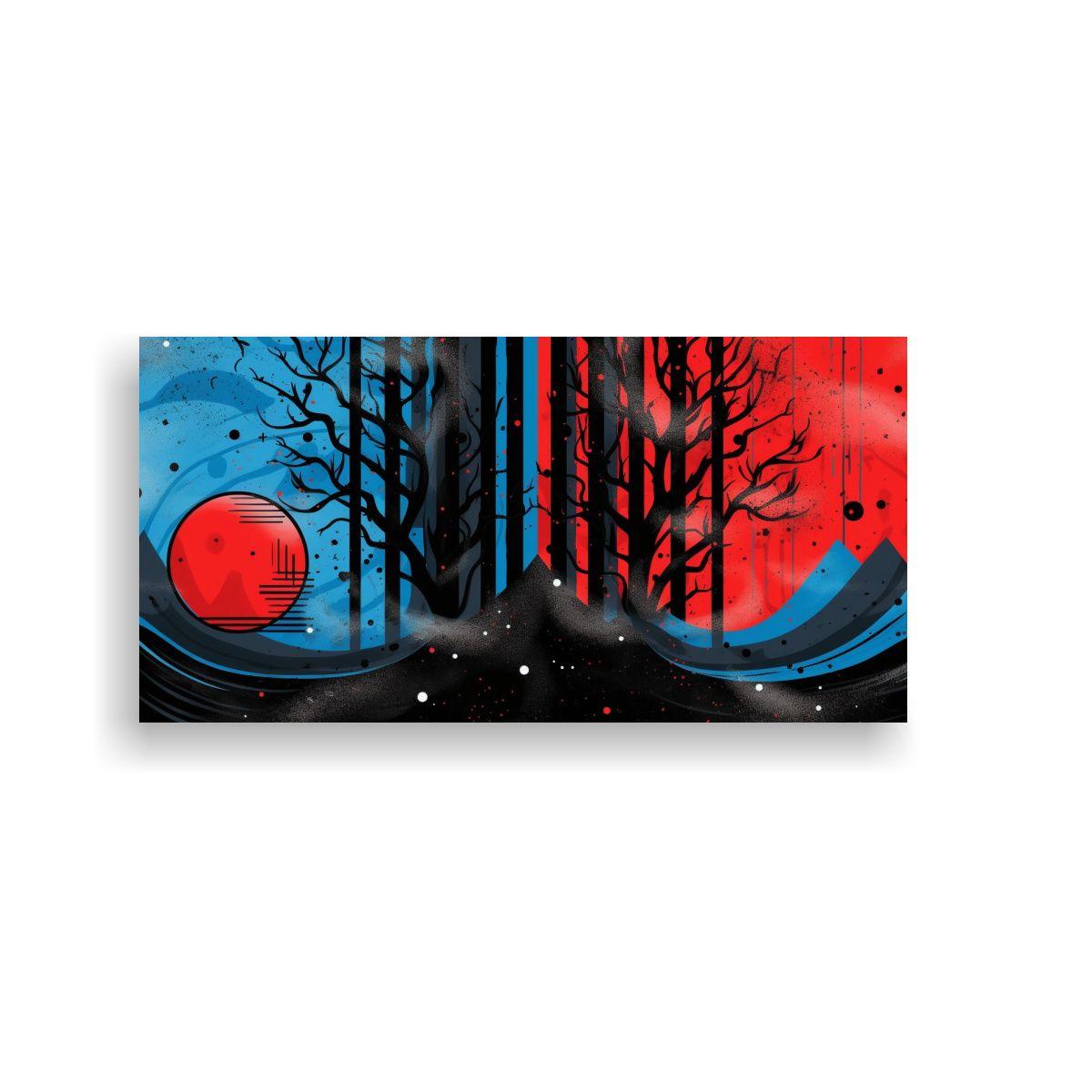 Cuadro Inspiración Urbano Surreal Fantasía Rojo 100x50cm-0