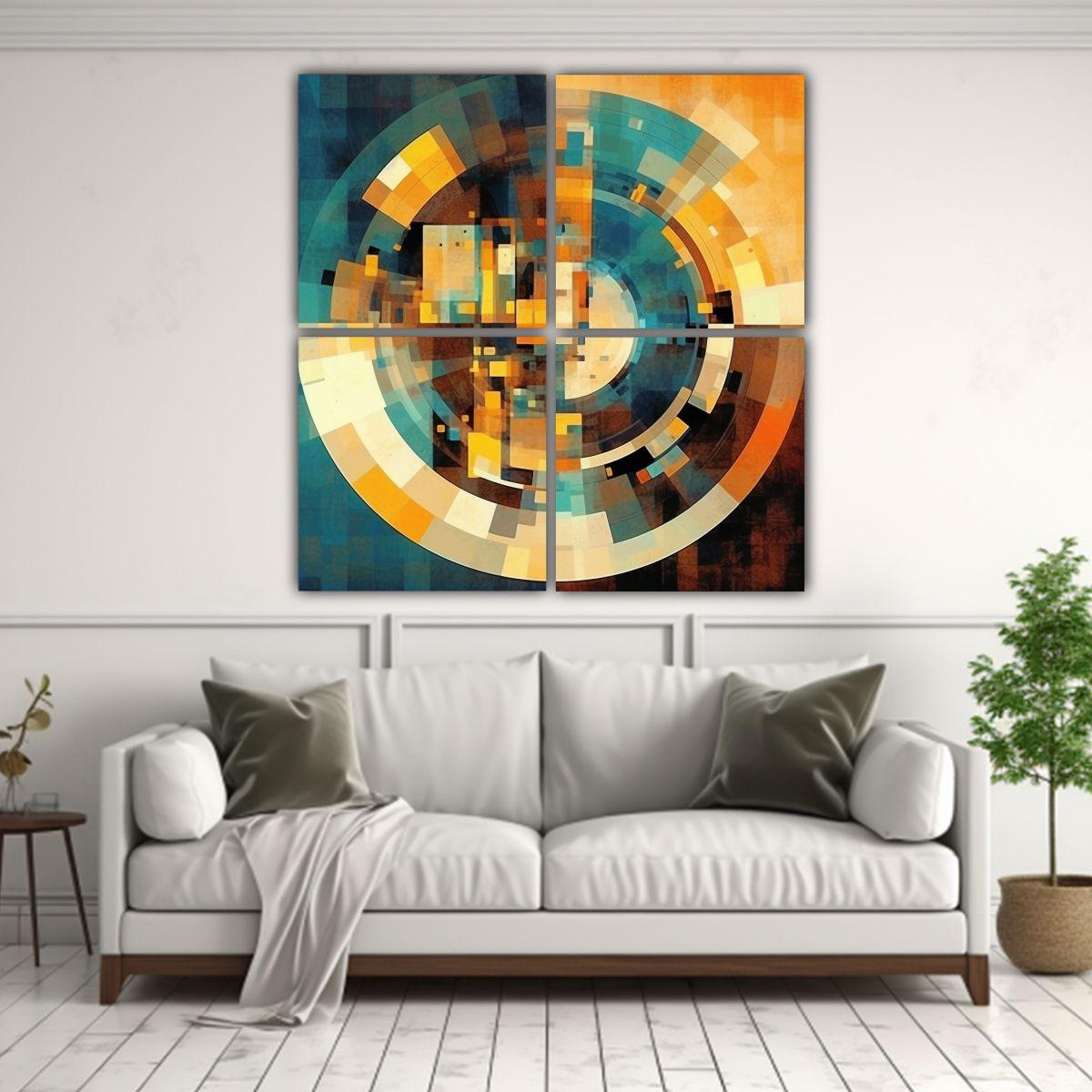Cuadro Abstracto Colorido En Estilo Galería 60x60 Cm-2