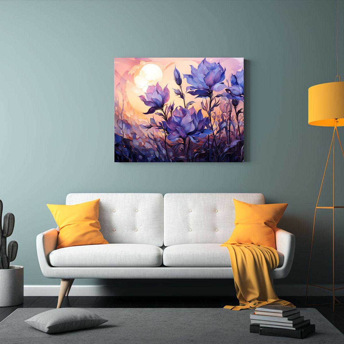 Cuadros De Decoración Para Comedor: Hierbas En Tonos Lavand 65x50cm-2
