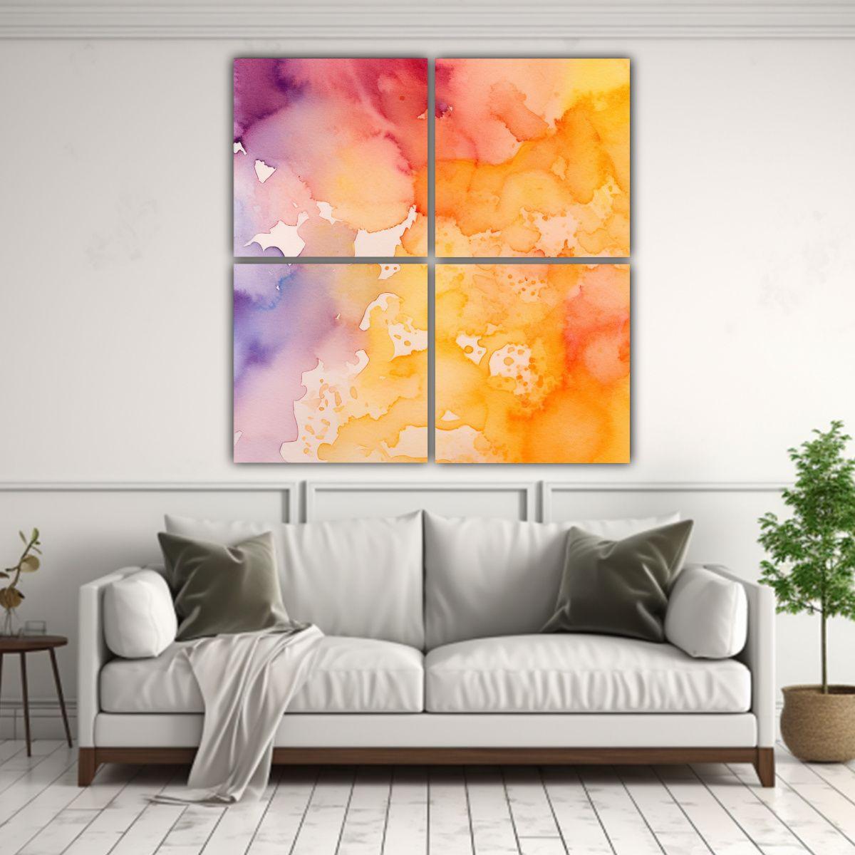 Cuadro De Arte Tema Perspectiva Textura Acuarela 60x60 Cm-2