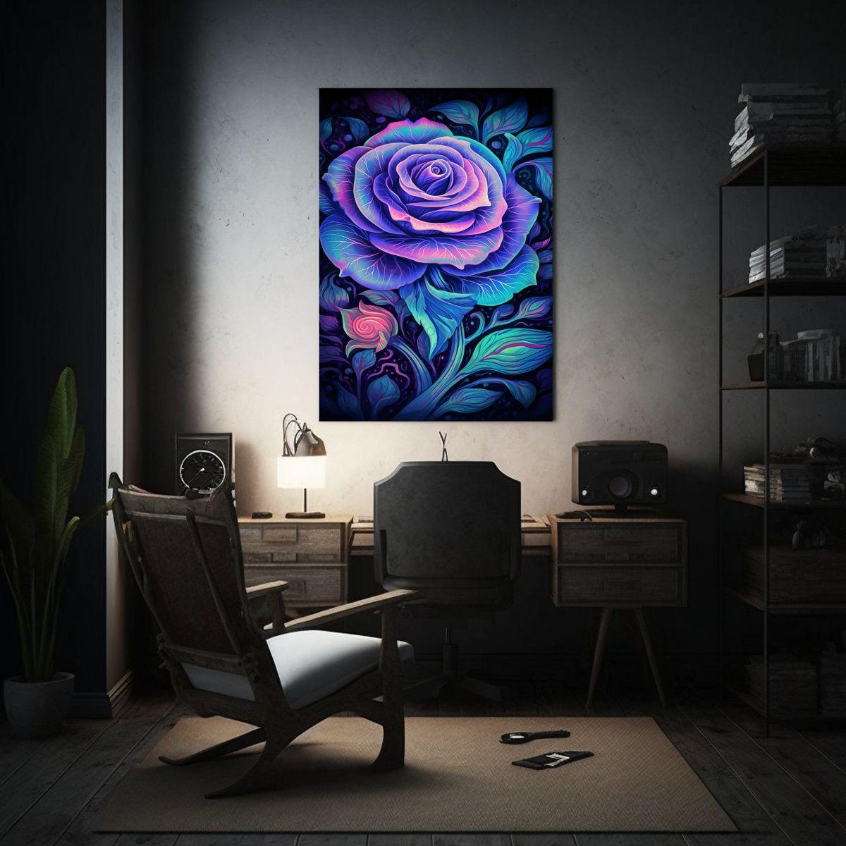 Arte De Pared Abstracto En Rosa, Púrpura Y Azul 30x40cm-2