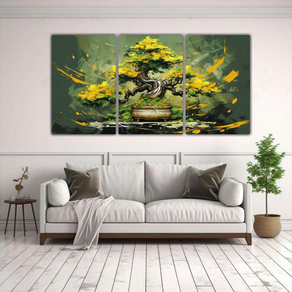 Cuadro Decorativo De árbol Bonsái En Colores 180x90 Cm-2