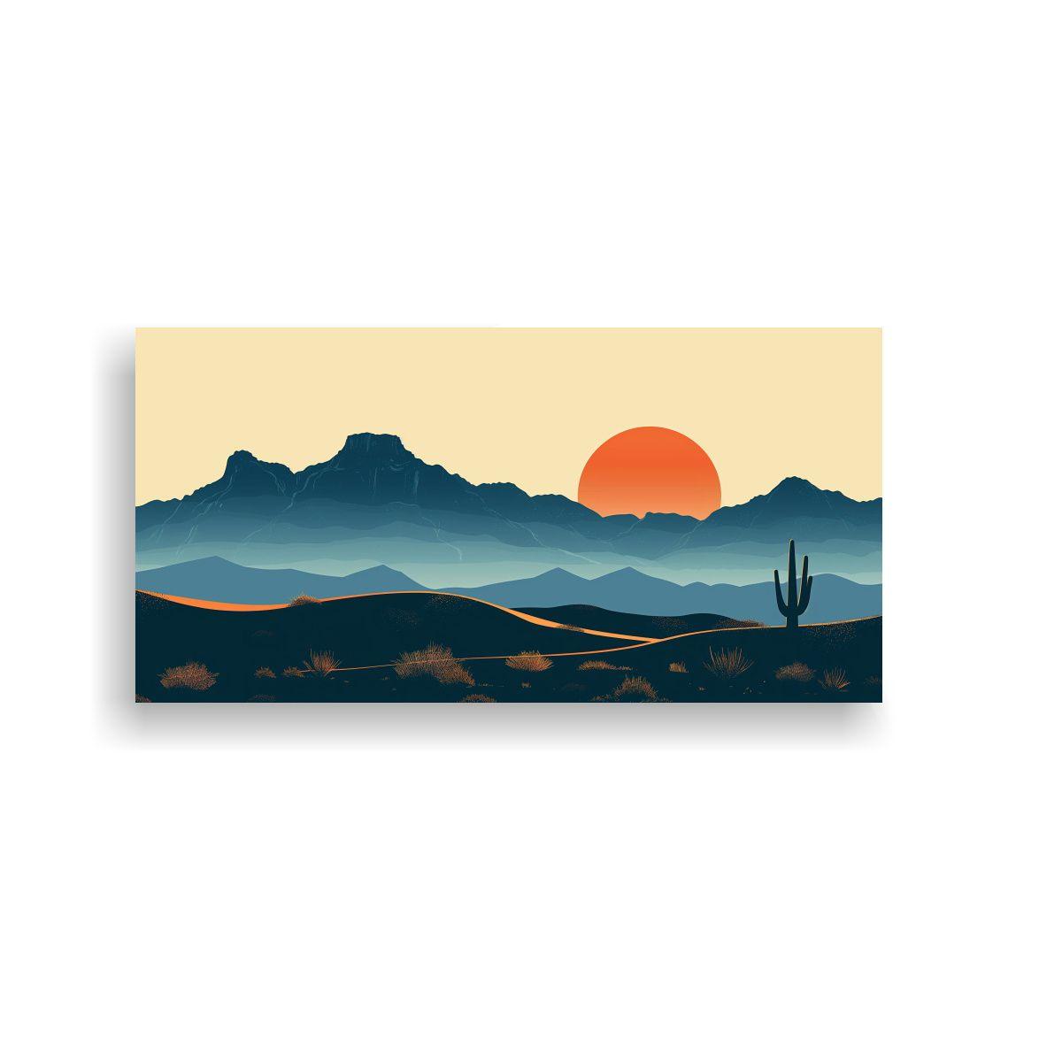 Pintura De Montañas De Texas En Estilo Gerd: 80x40cm-0