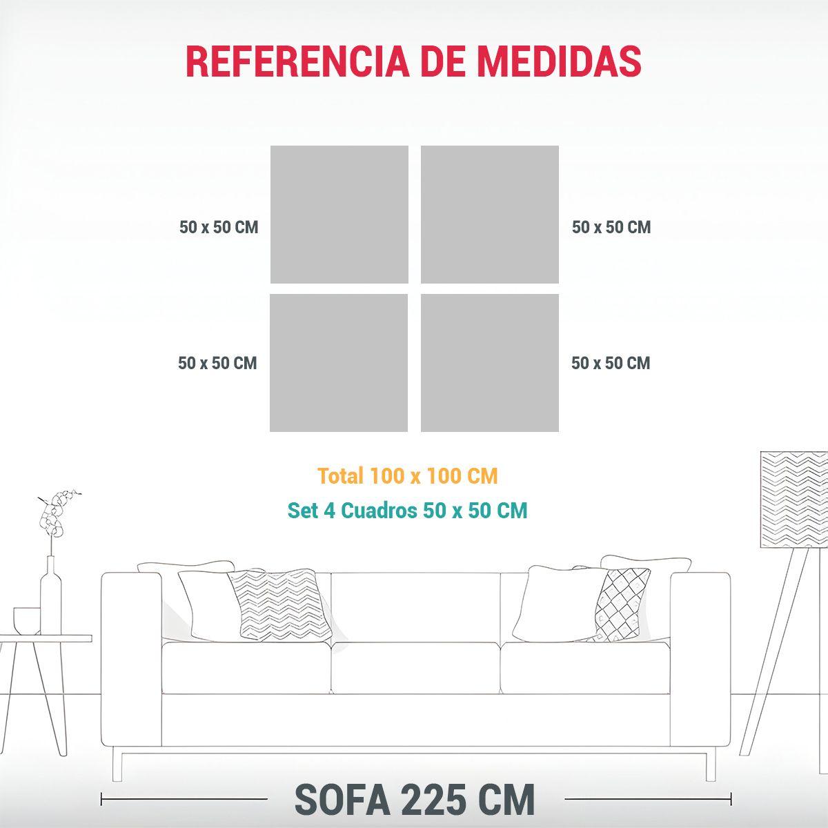 Cuadros Diseño Montañas Cerca Río Estilo Plano 100x100 Cm-1
