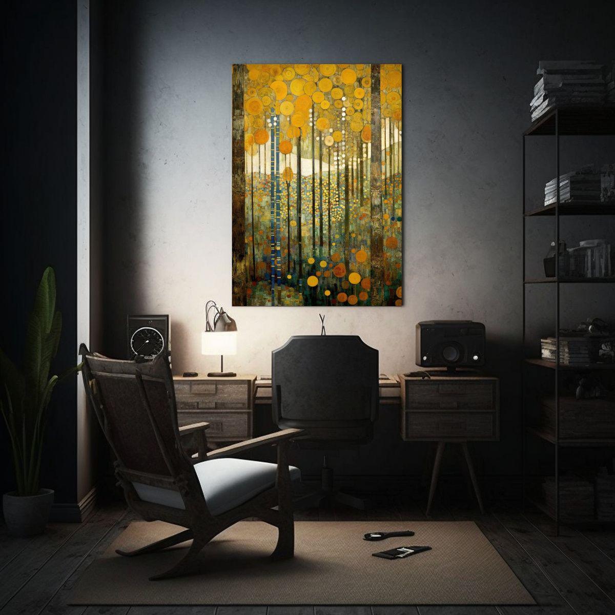 Cuadro Abstracto Colorido Estilo Forest Klimt 60x90cm-2