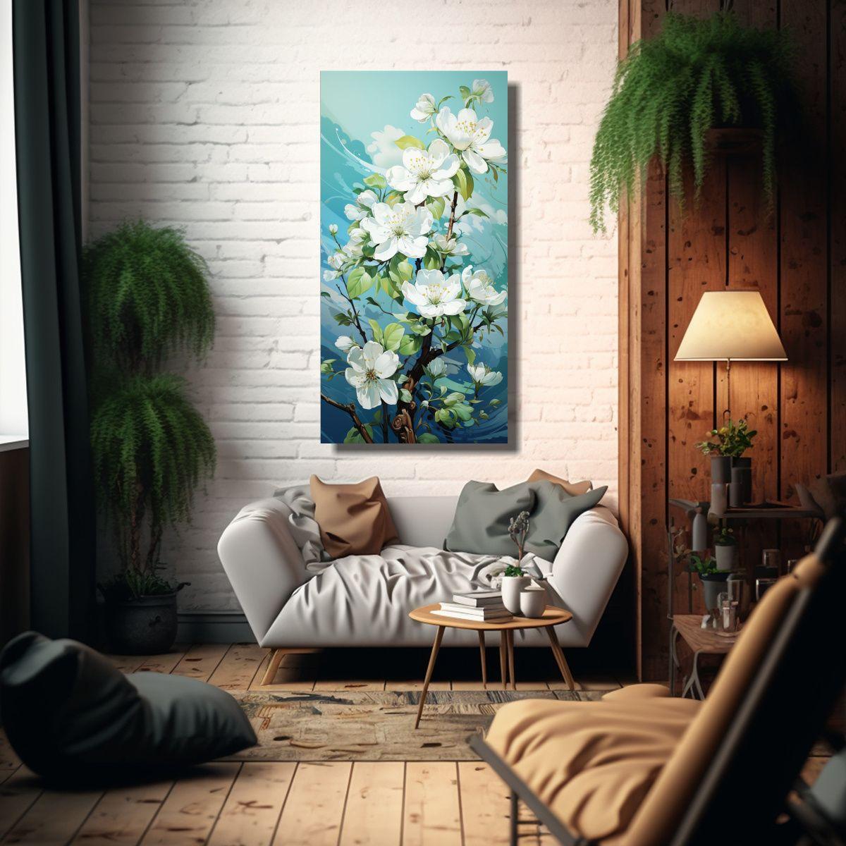 Pintura Abstracta De Ambiente Con Tela En Bastidor 50x100cm-2