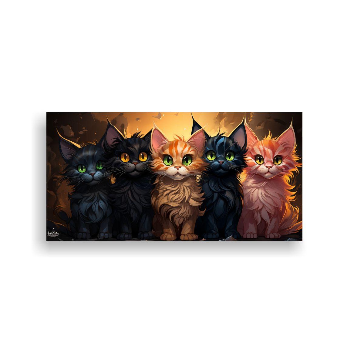Pinturas Decorativas De Gatos Con Detalles 40x20cm-0