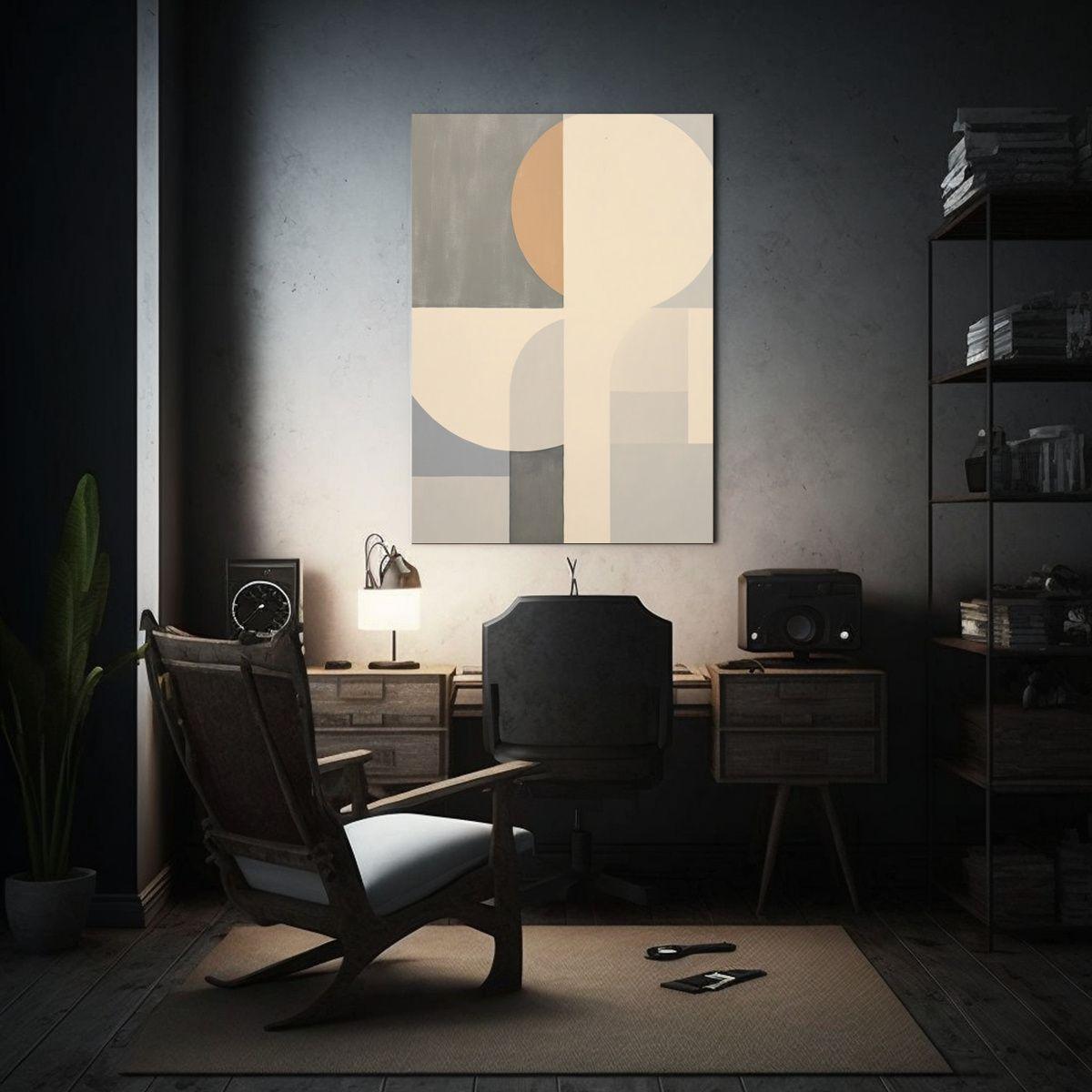 Pintura Acrílica En Lienzo Con Formas 80x120cm-2
