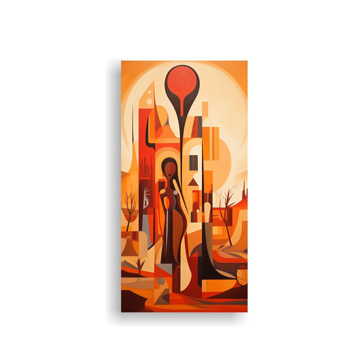 Pintura En Lienzo Con Relieve De Representación 40x80cm-0