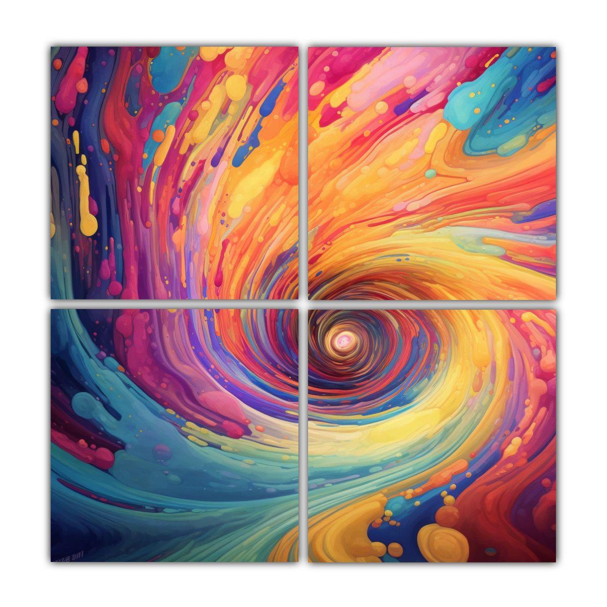 Arte De Pared Abstracto Inspirado En Psicodélico 180x180 Cm-0