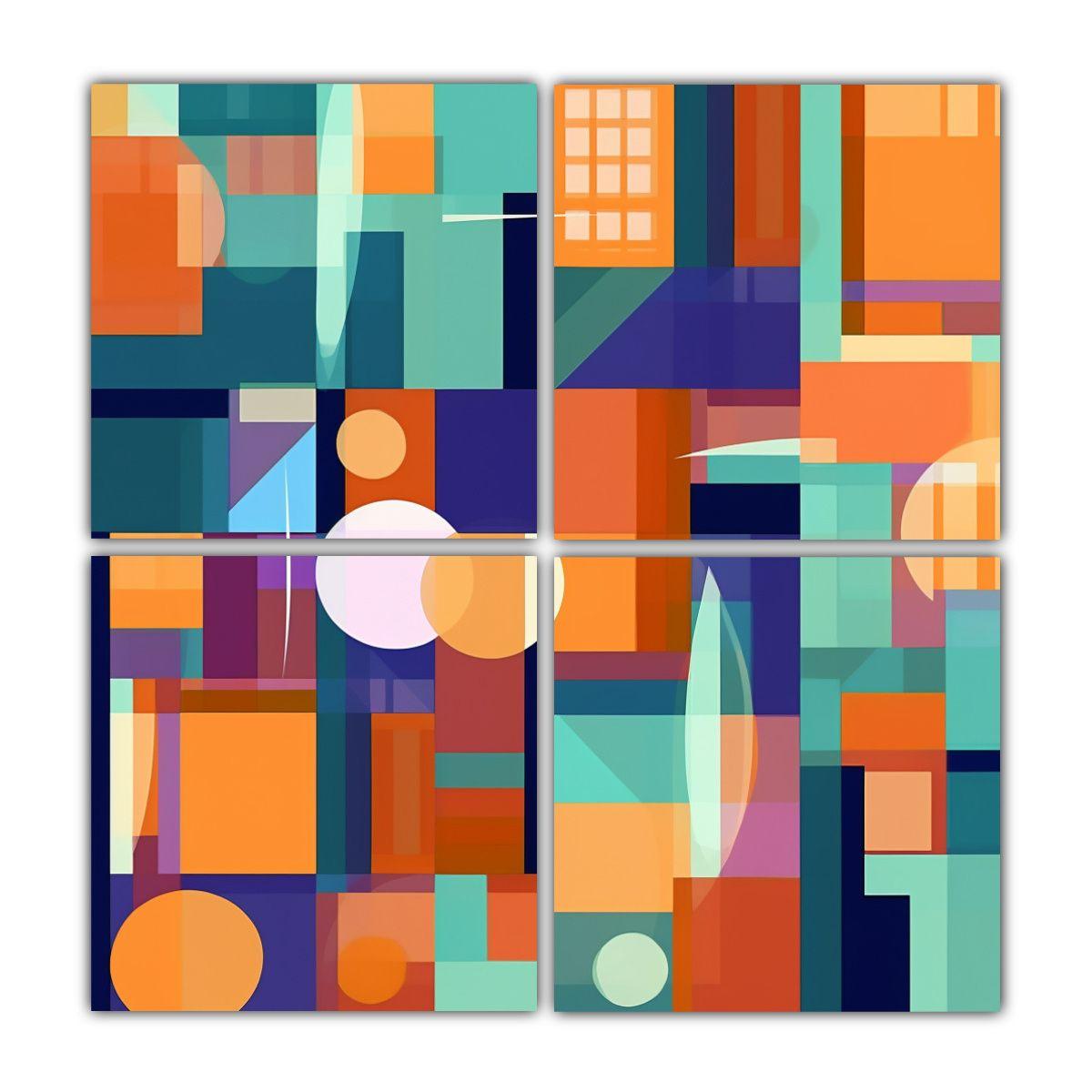 Cuatro Formas De Vanguardia En Pinturas De 140x140 Cm-0