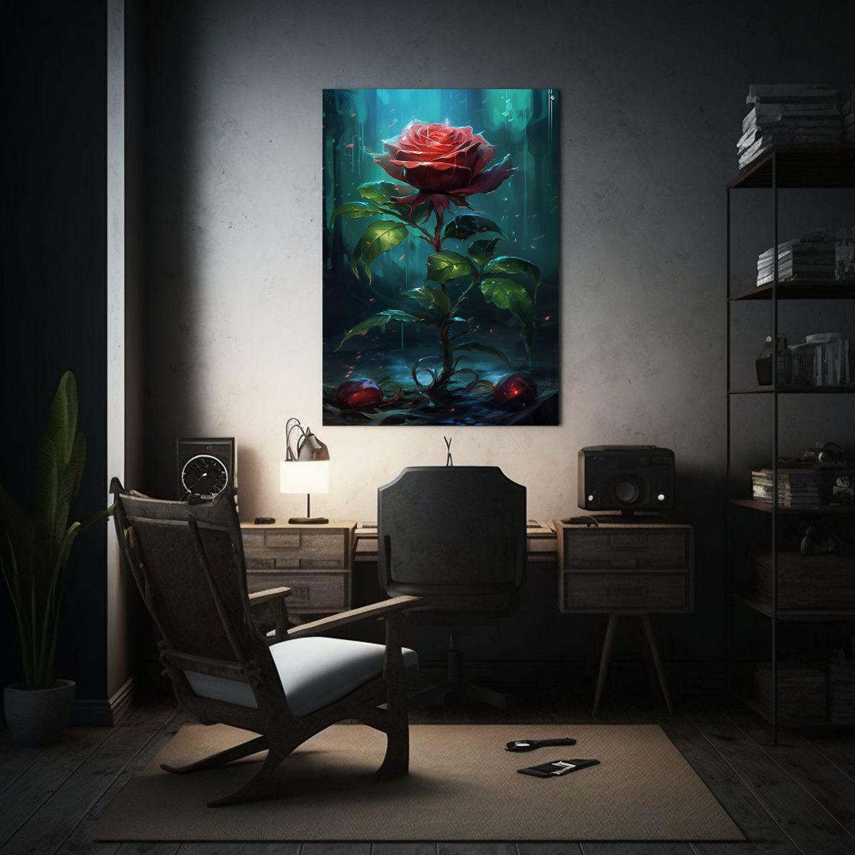 Paisaje De Arte Decoración Con Rosa 30x45cm-2