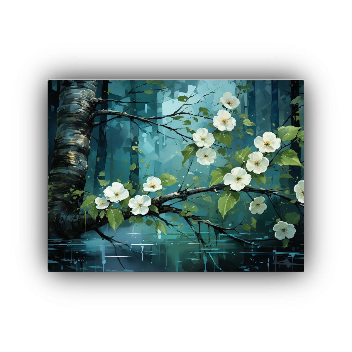 Cuadro De Pared: Bosque De Abedules En Tonos 40x30cm-0