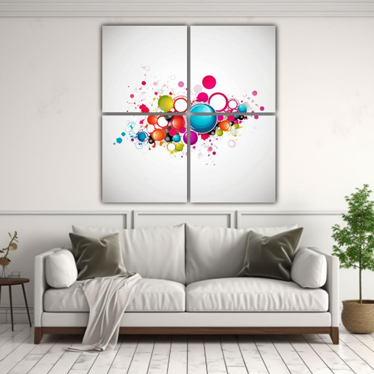 Cuatro Figuras De Arte De Pared Calidos Para El 40x40 Cm-2