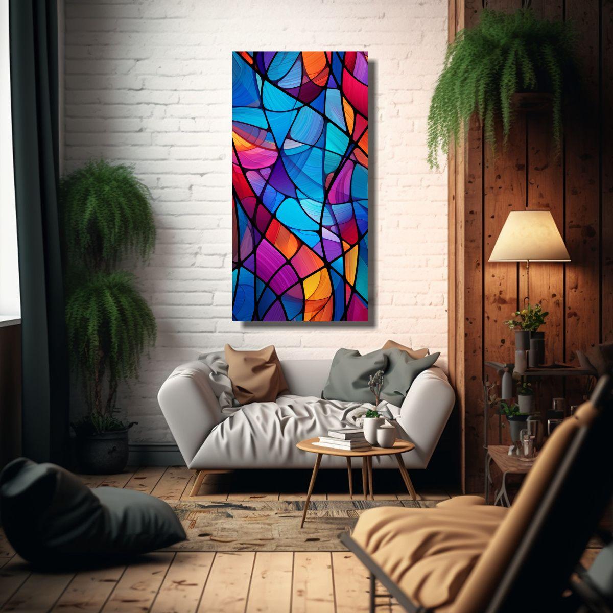 Cuadro De Tela Estilo Galería Con Composición 80x160cm-2