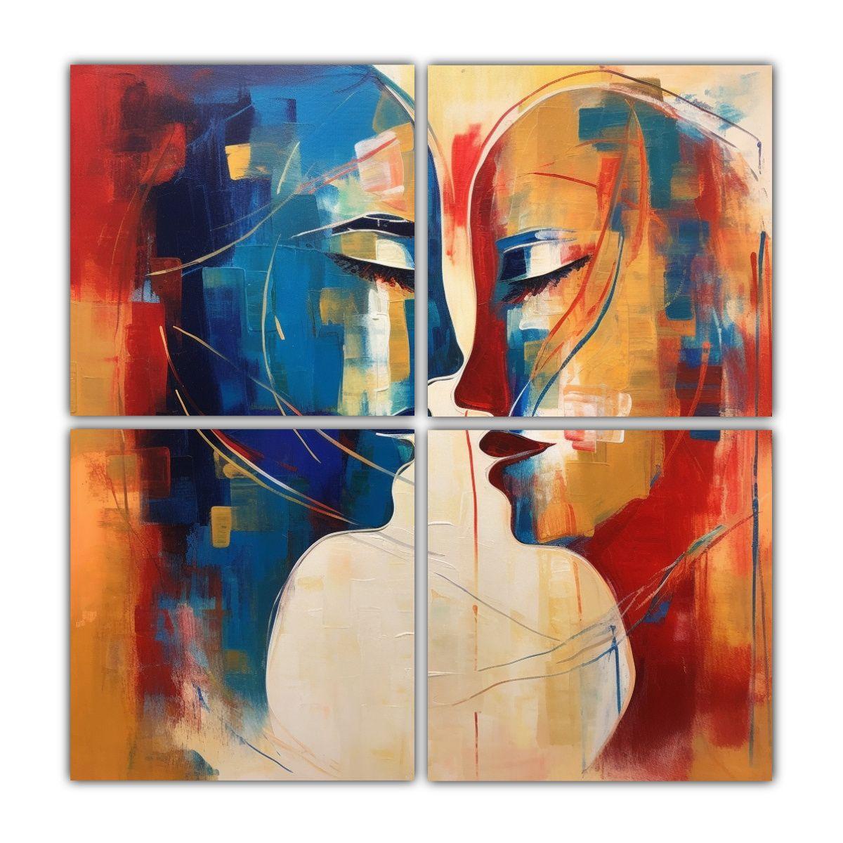 Pintura Mural Floral De Empatía Y Conexión, 80x80 Cm-0