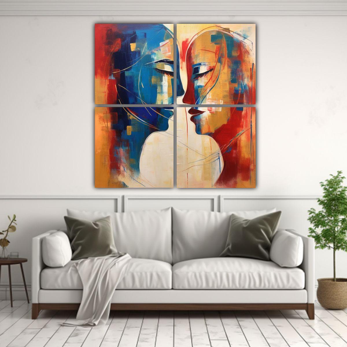 Pintura Mural Floral De Empatía Y Conexión, 80x80 Cm-2