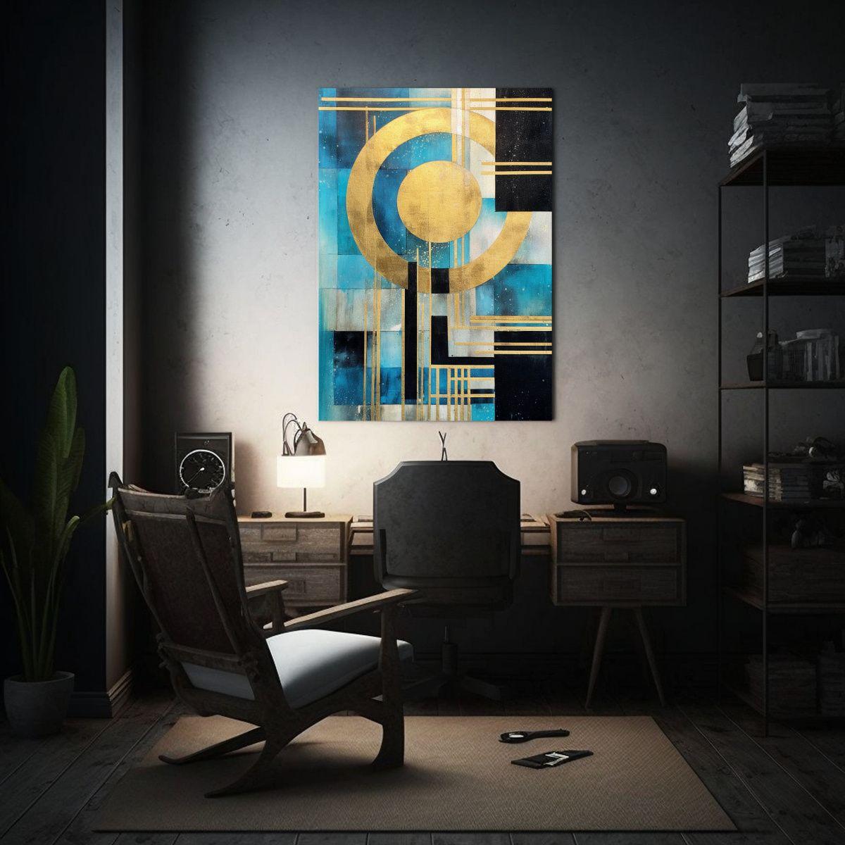 Pintura Abstracta única Con Formas Geométricas 50x75cm-2