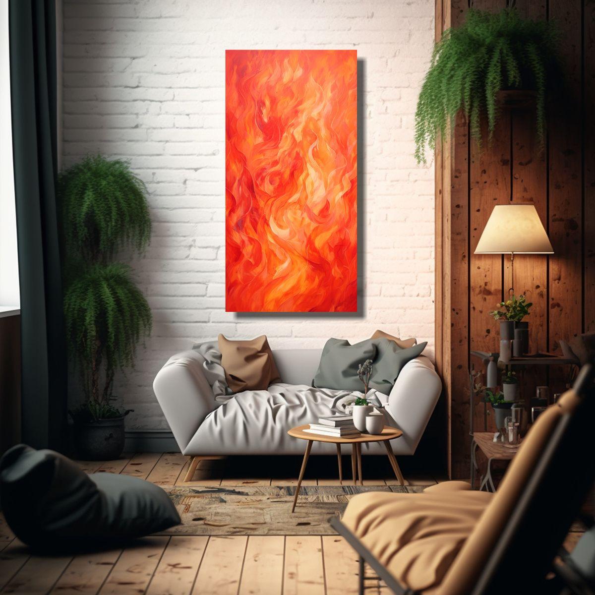 Arte Creativa Adorno Abstracto En Rojos Intensos, 40x80cm-2