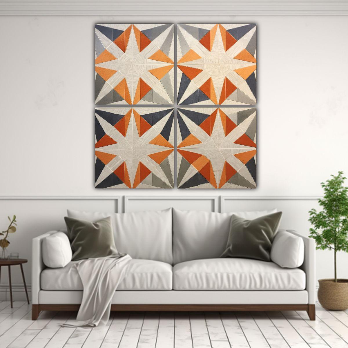 Cuadro Decorativo Acuarela Escena De Estrellas 180x180 Cm-2