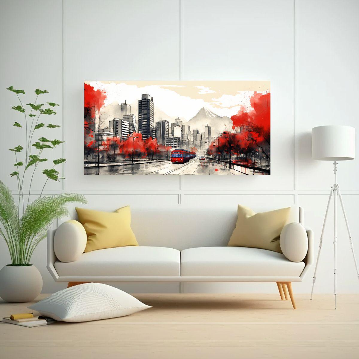 Pinturas De Pared Santiago En Chile En Acuarela Y  120x60cm-2