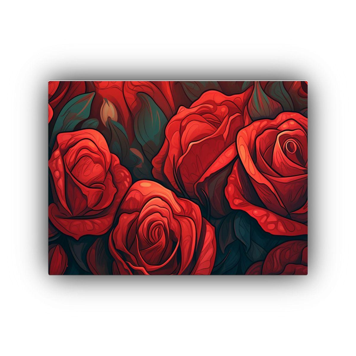 Cuadro De Fondo Rojo Con Composición Moderna Y 50x40cm-0