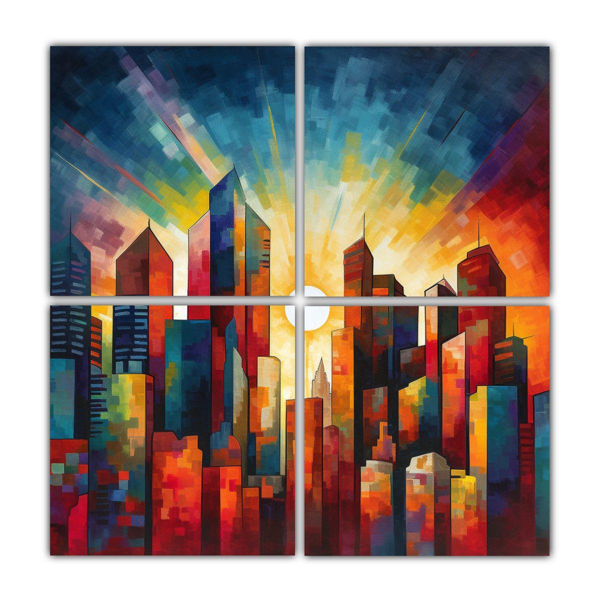 Cuadros Abstractos De Alta Calidad: Cityscape 100x100 Cm-0